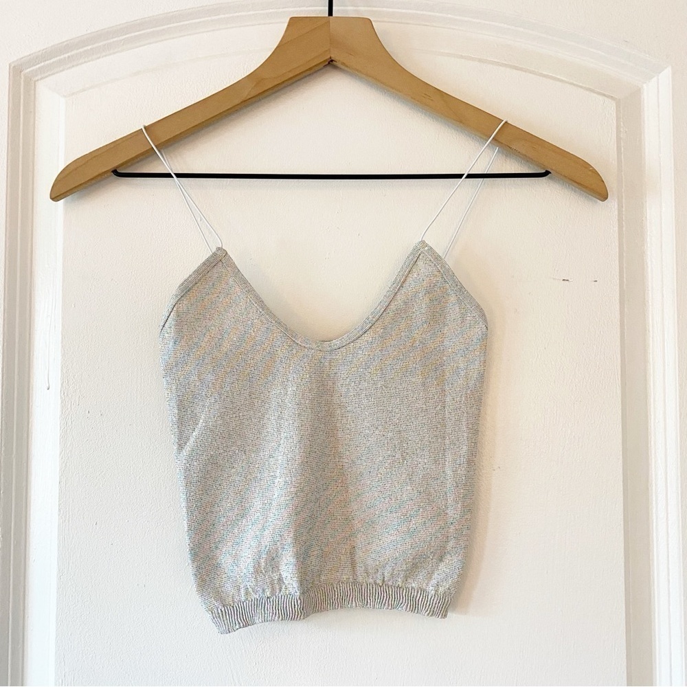 FREE PEOPLE Intimately Rainbow Sparkle Cropped Seamless Brami NEW - Picture 2 of 7